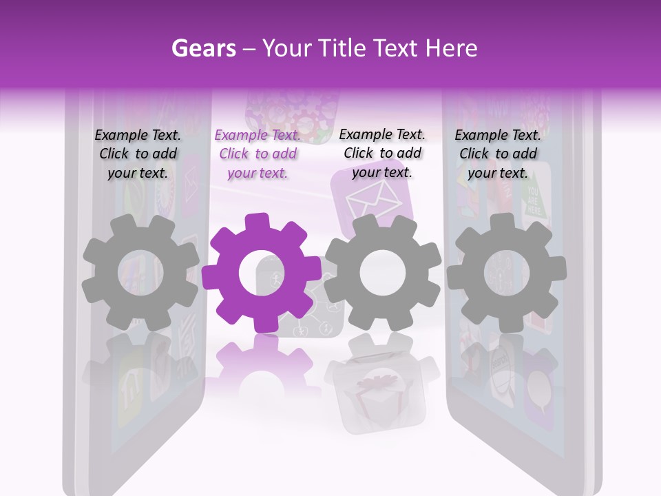 A Cell Phone With Icons Coming Out Of It PowerPoint Template