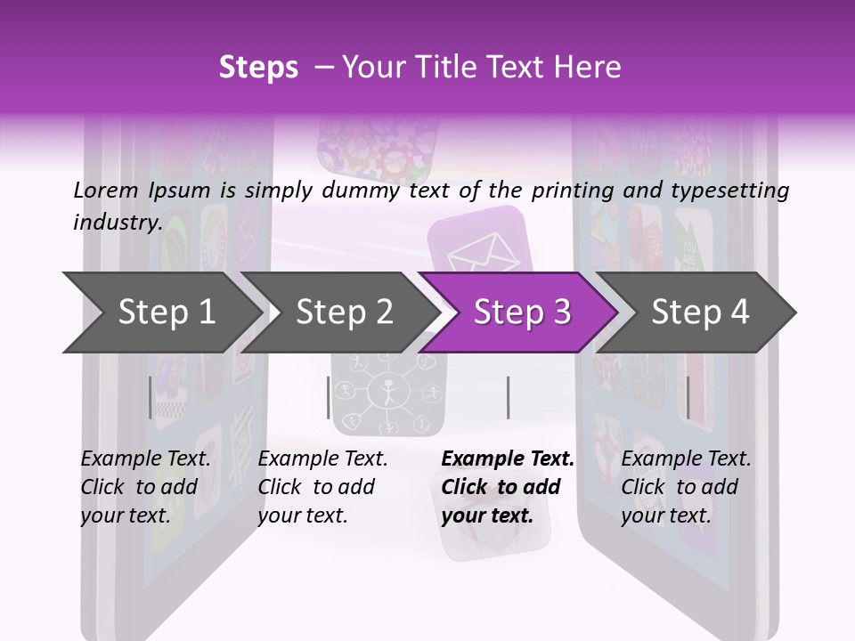 A Cell Phone With Icons Coming Out Of It PowerPoint Template