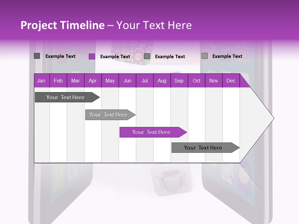 A Cell Phone With Icons Coming Out Of It PowerPoint Template