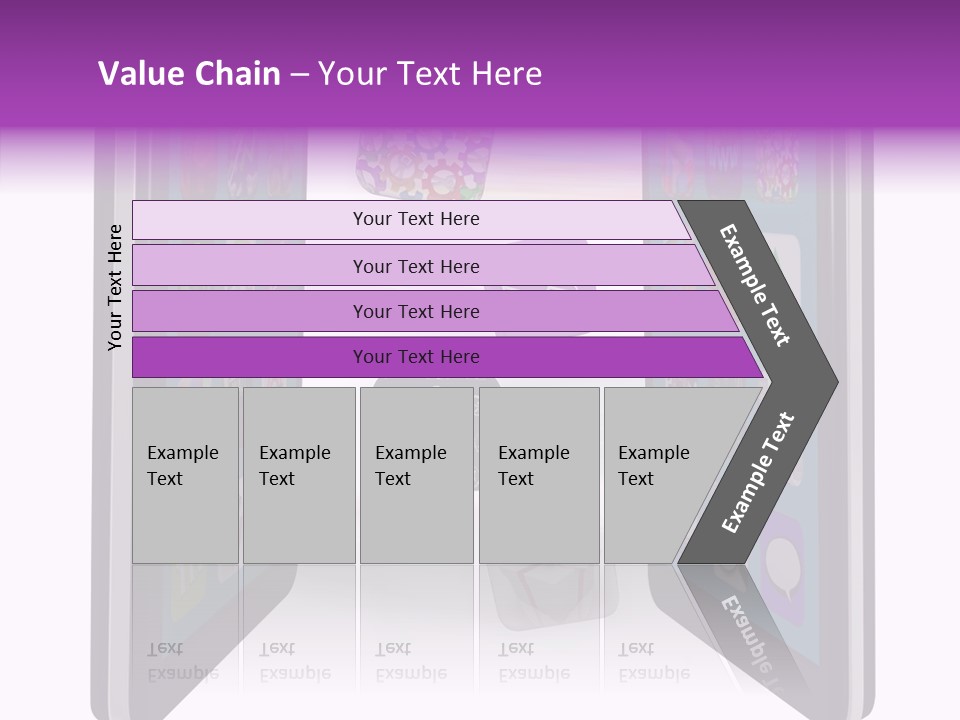 A Cell Phone With Icons Coming Out Of It PowerPoint Template