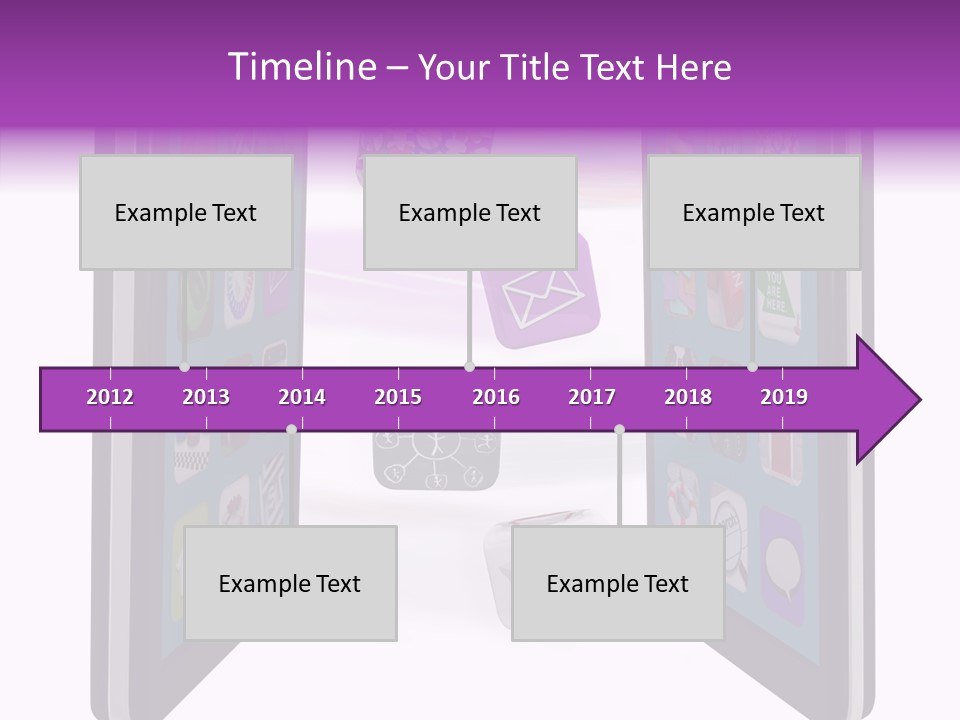 A Cell Phone With Icons Coming Out Of It PowerPoint Template