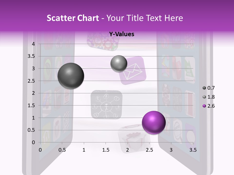 A Cell Phone With Icons Coming Out Of It PowerPoint Template