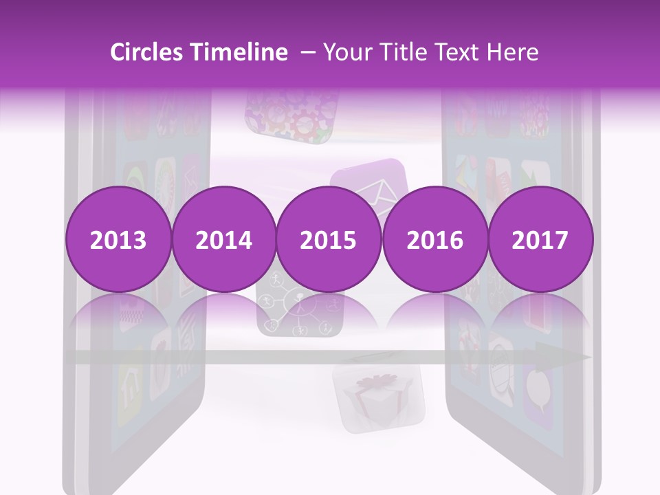 A Cell Phone With Icons Coming Out Of It PowerPoint Template
