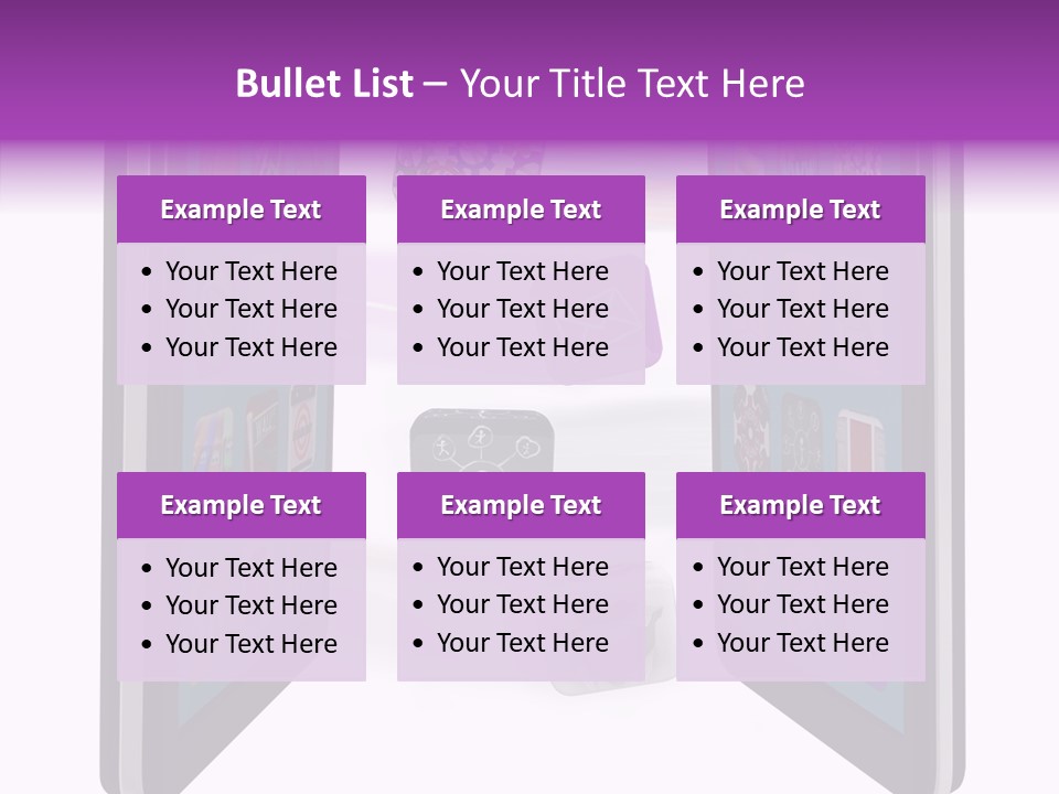 A Cell Phone With Icons Coming Out Of It PowerPoint Template