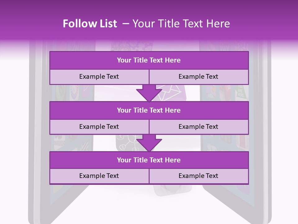 A Cell Phone With Icons Coming Out Of It PowerPoint Template