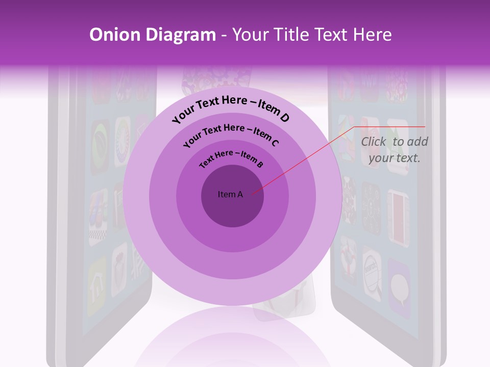 A Cell Phone With Icons Coming Out Of It PowerPoint Template