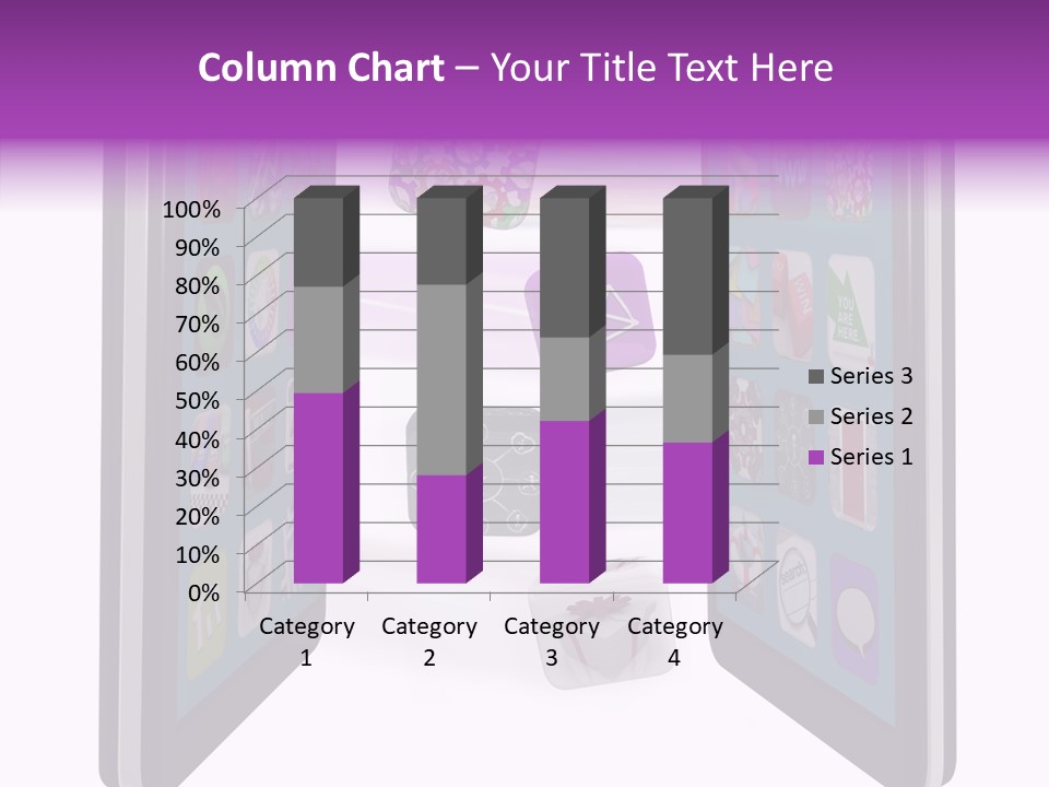 A Cell Phone With Icons Coming Out Of It PowerPoint Template