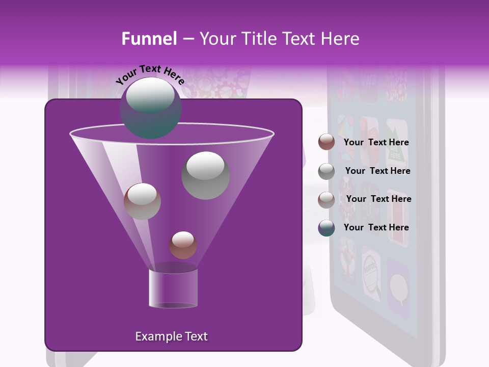 A Cell Phone With Icons Coming Out Of It PowerPoint Template