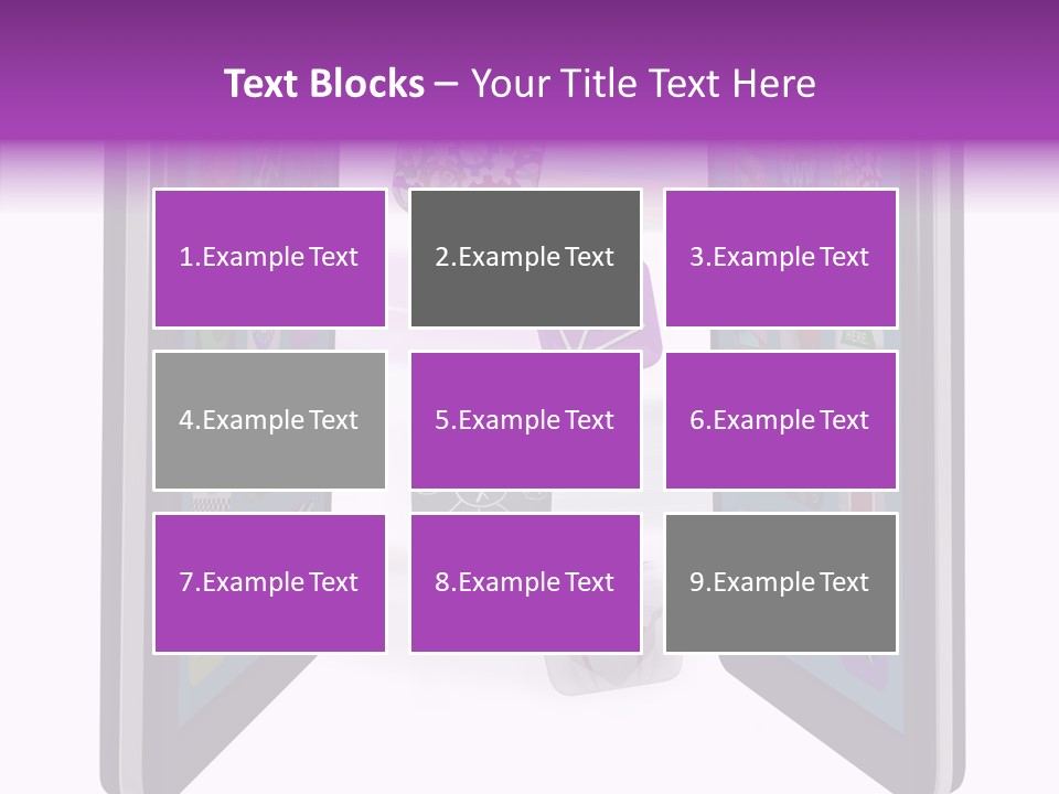 A Cell Phone With Icons Coming Out Of It PowerPoint Template