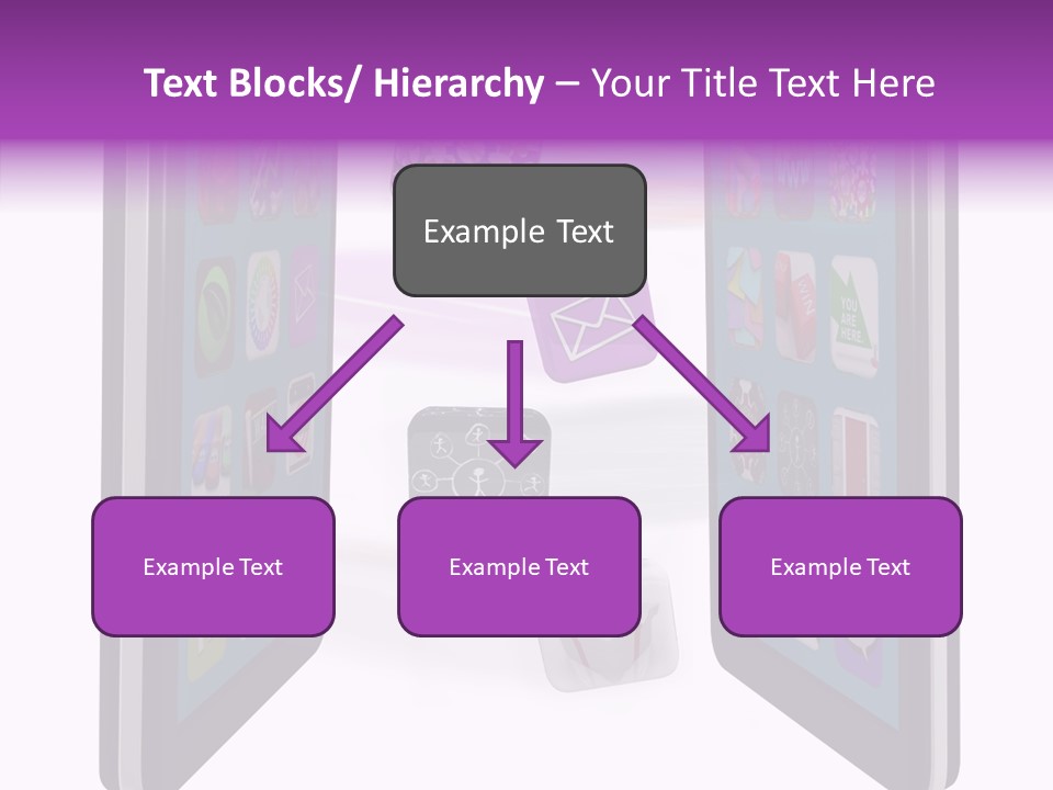A Cell Phone With Icons Coming Out Of It PowerPoint Template
