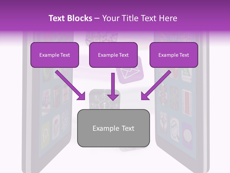 A Cell Phone With Icons Coming Out Of It PowerPoint Template
