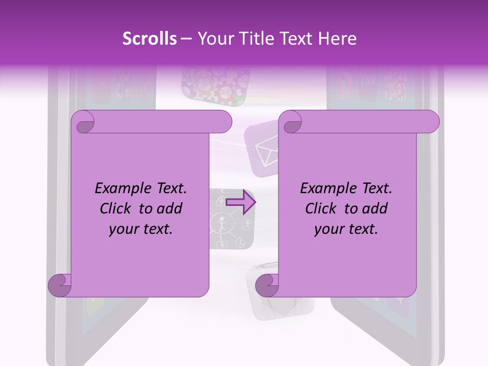 A Cell Phone With Icons Coming Out Of It PowerPoint Template