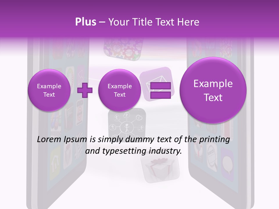 A Cell Phone With Icons Coming Out Of It PowerPoint Template