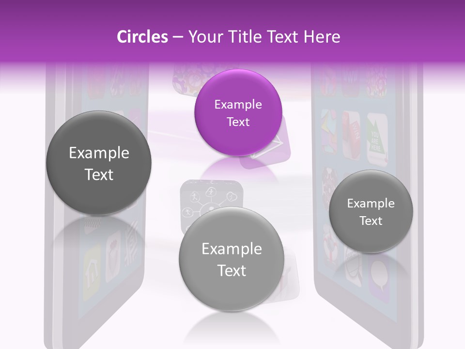 A Cell Phone With Icons Coming Out Of It PowerPoint Template