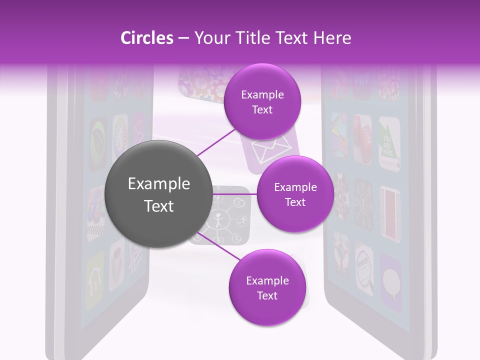A Cell Phone With Icons Coming Out Of It PowerPoint Template