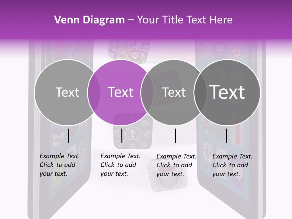 A Cell Phone With Icons Coming Out Of It PowerPoint Template