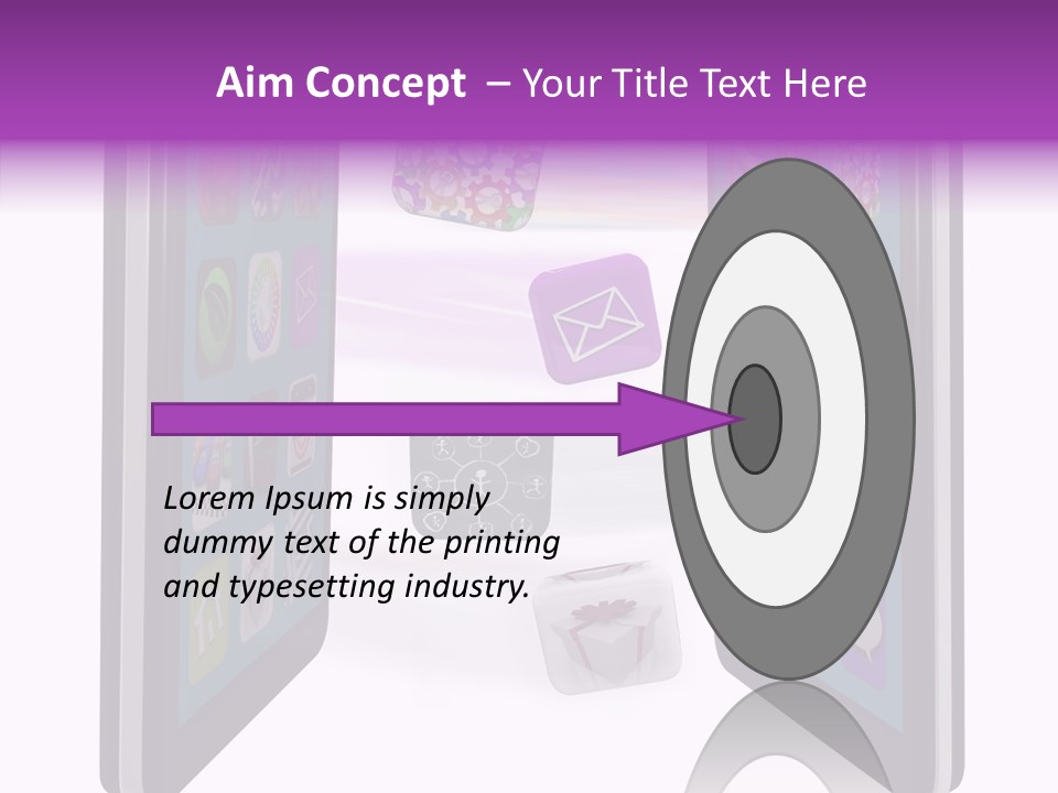 A Cell Phone With Icons Coming Out Of It PowerPoint Template