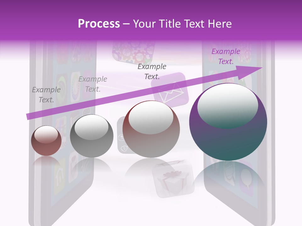 A Cell Phone With Icons Coming Out Of It PowerPoint Template