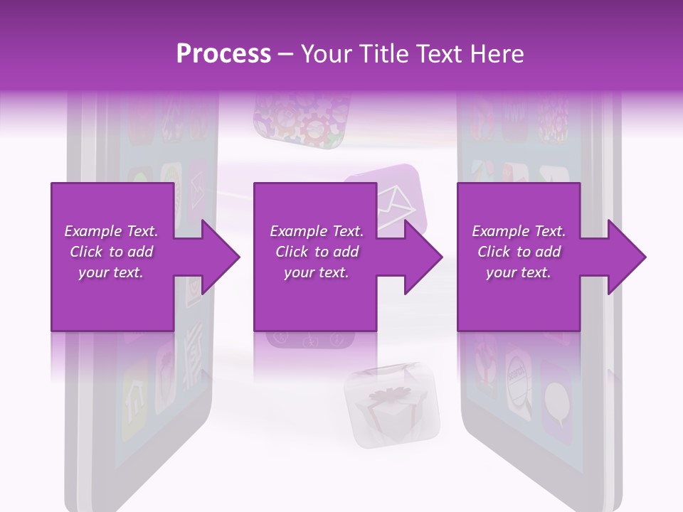 A Cell Phone With Icons Coming Out Of It PowerPoint Template