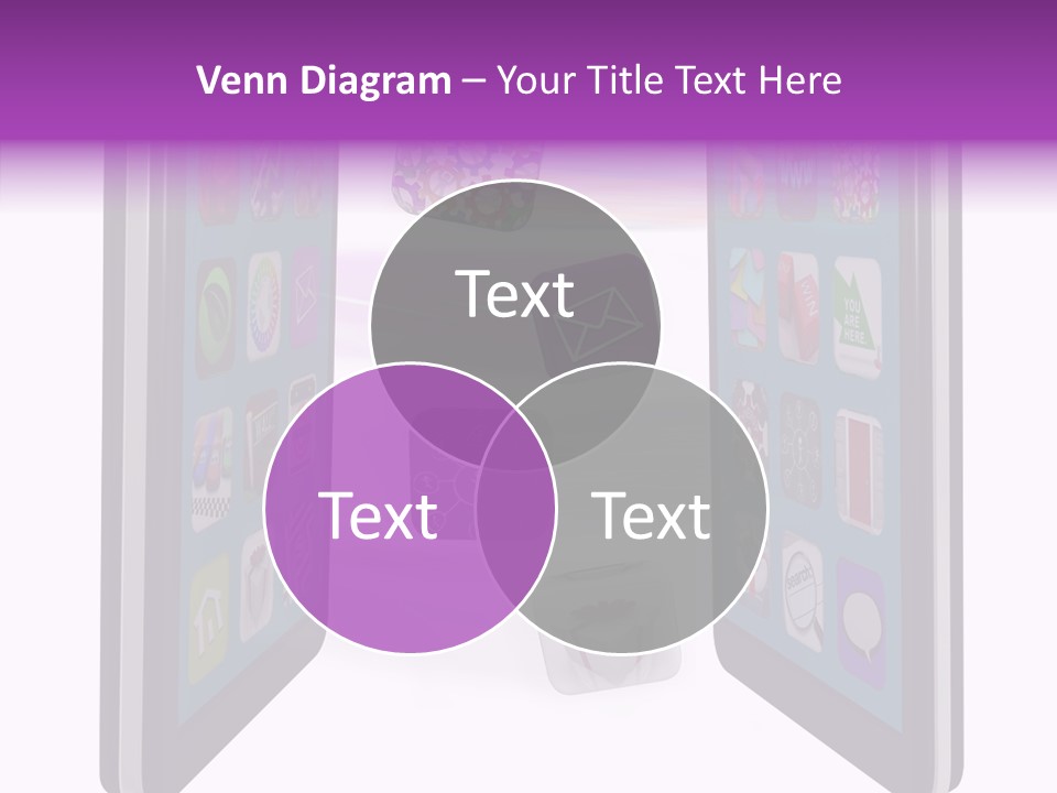 A Cell Phone With Icons Coming Out Of It PowerPoint Template