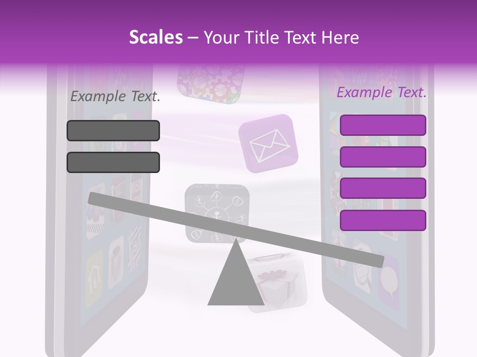 A Cell Phone With Icons Coming Out Of It PowerPoint Template