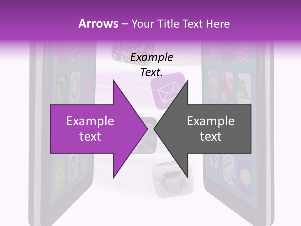 A Cell Phone With Icons Coming Out Of It PowerPoint Template
