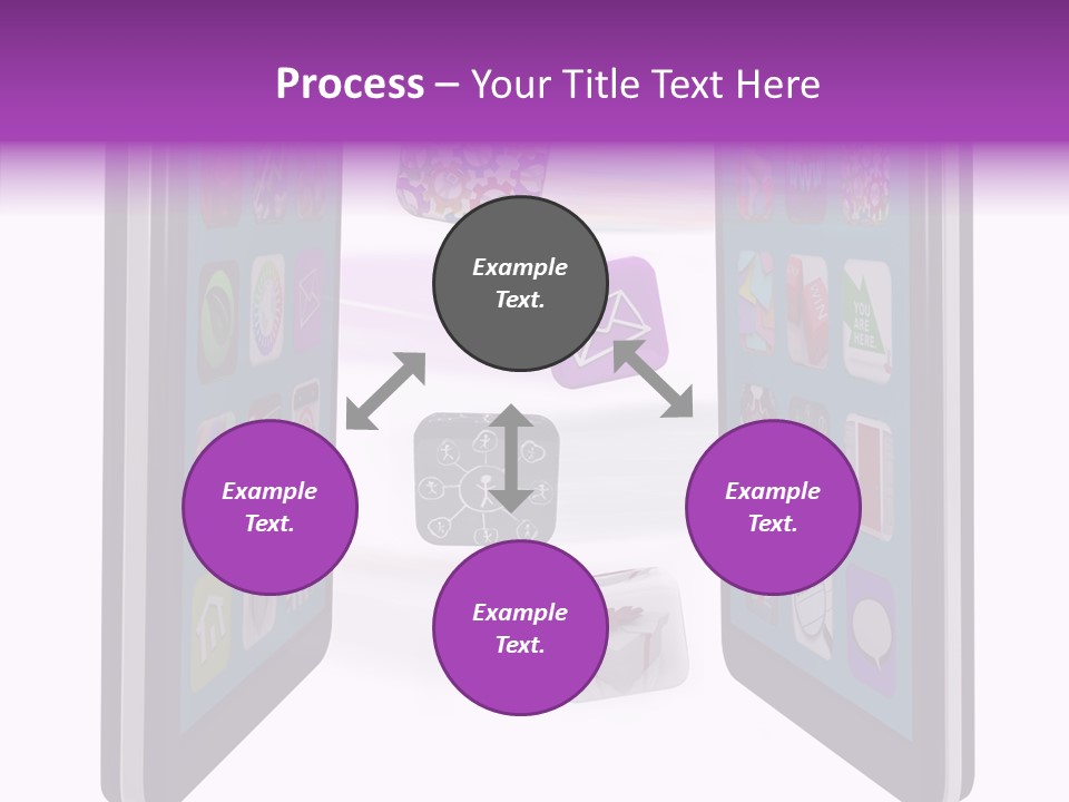A Cell Phone With Icons Coming Out Of It PowerPoint Template
