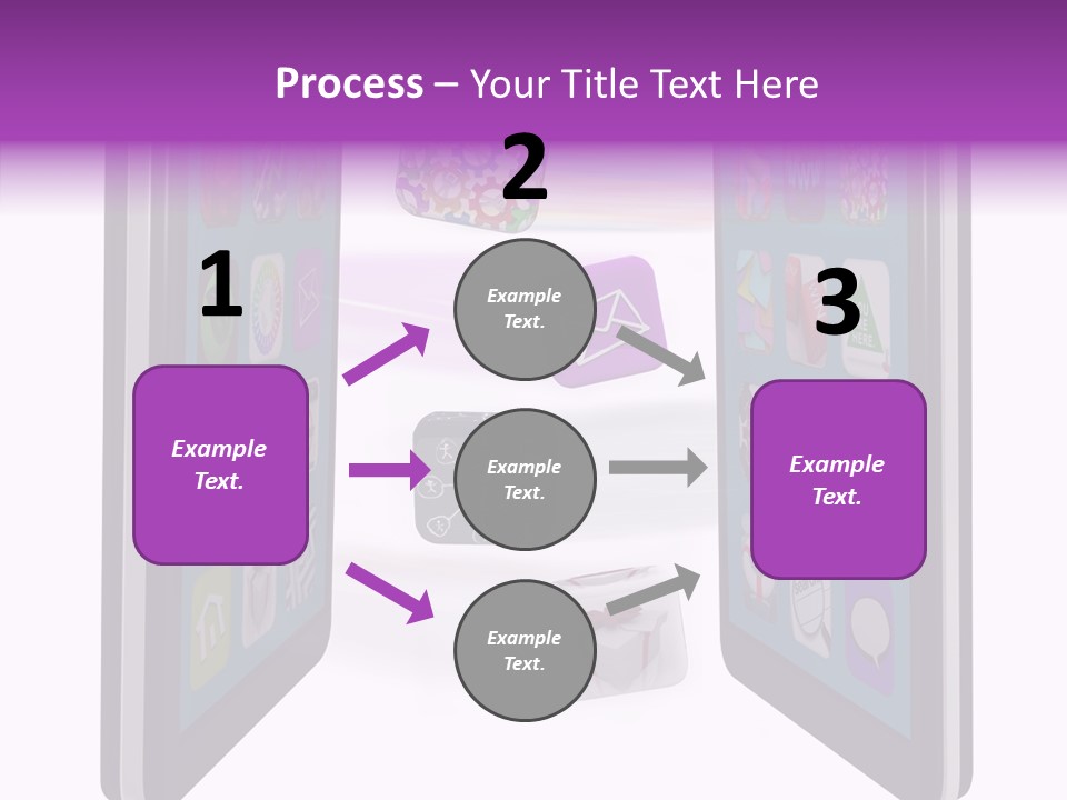 A Cell Phone With Icons Coming Out Of It PowerPoint Template