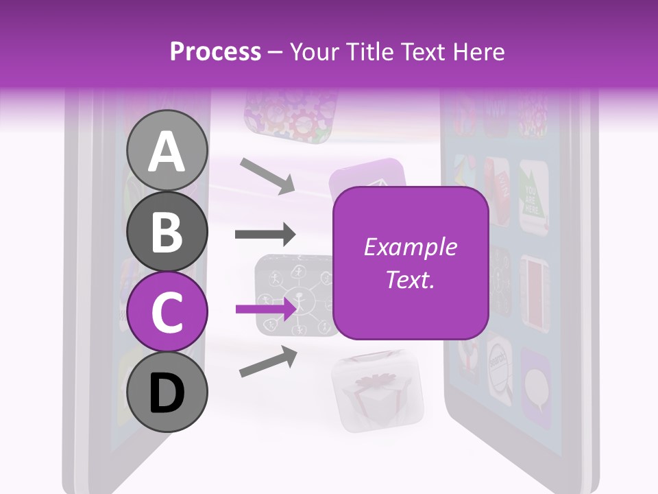 A Cell Phone With Icons Coming Out Of It PowerPoint Template