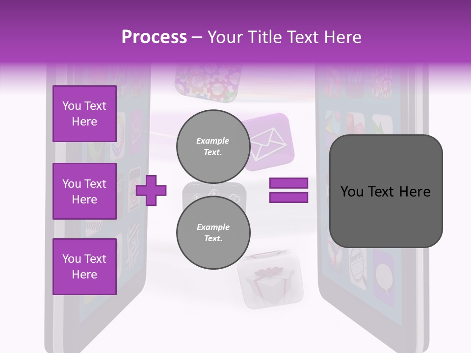 A Cell Phone With Icons Coming Out Of It PowerPoint Template