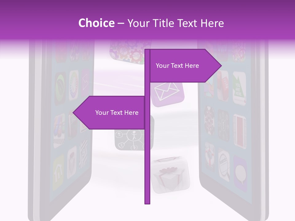 A Cell Phone With Icons Coming Out Of It PowerPoint Template