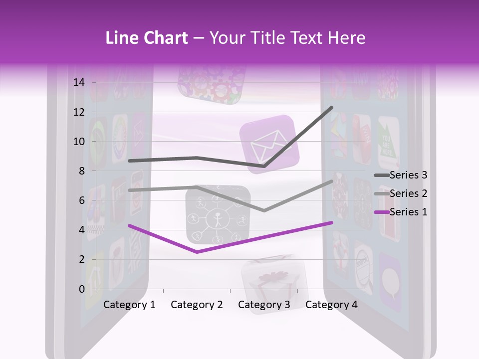 A Cell Phone With Icons Coming Out Of It PowerPoint Template