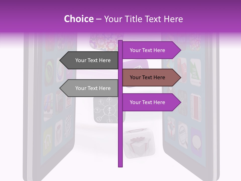 A Cell Phone With Icons Coming Out Of It PowerPoint Template