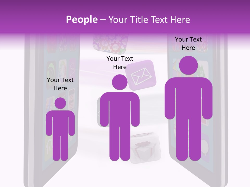 A Cell Phone With Icons Coming Out Of It PowerPoint Template
