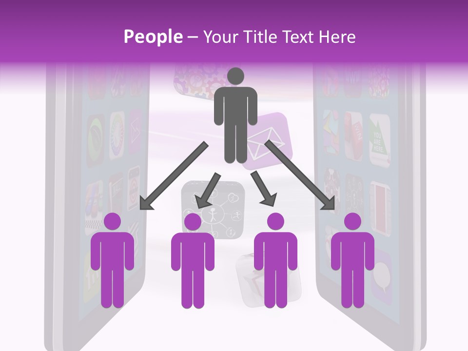 A Cell Phone With Icons Coming Out Of It PowerPoint Template