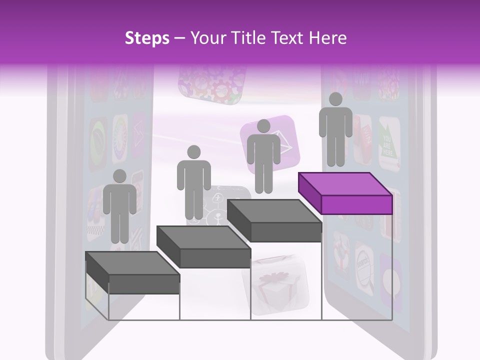 A Cell Phone With Icons Coming Out Of It PowerPoint Template