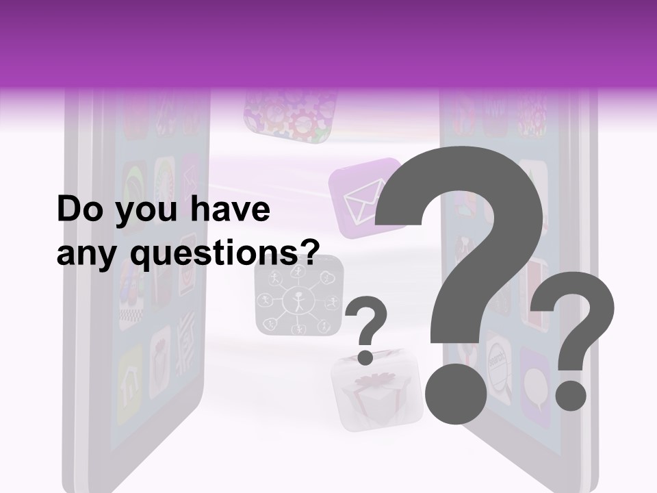 A Cell Phone With Icons Coming Out Of It PowerPoint Template