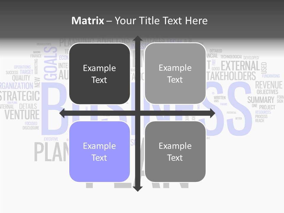 A Business Plan Is Shown In A Word Cloud PowerPoint Template