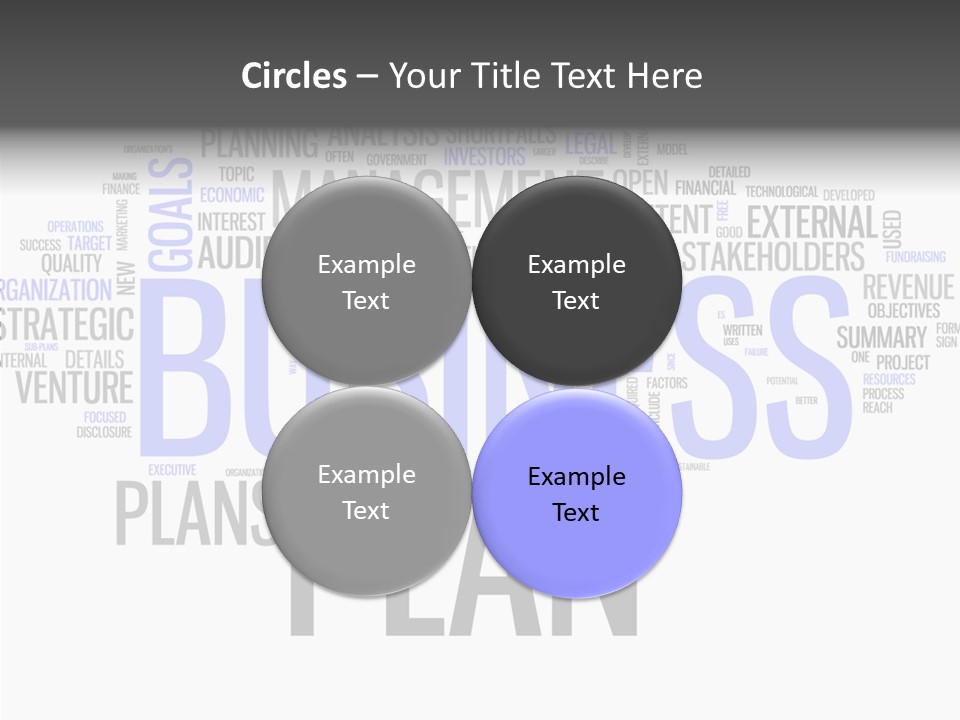A Business Plan Is Shown In A Word Cloud PowerPoint Template