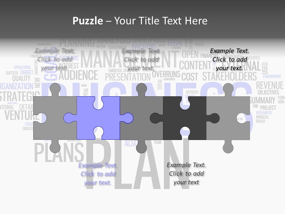A Business Plan Is Shown In A Word Cloud PowerPoint Template