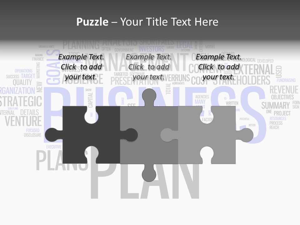 A Business Plan Is Shown In A Word Cloud PowerPoint Template