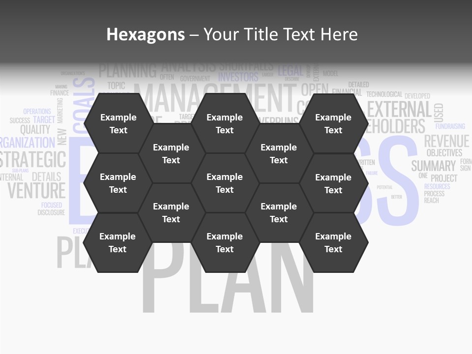 A Business Plan Is Shown In A Word Cloud PowerPoint Template