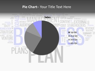 A Business Plan Is Shown In A Word Cloud PowerPoint Template