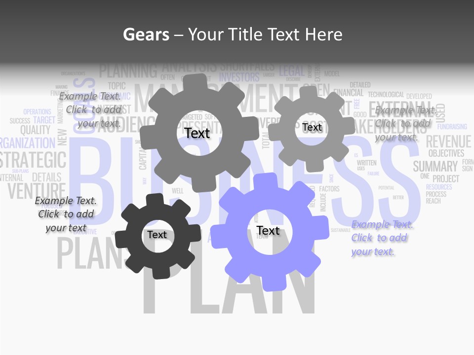A Business Plan Is Shown In A Word Cloud PowerPoint Template