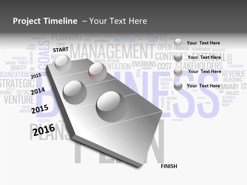 A Business Plan Is Shown In A Word Cloud PowerPoint Template