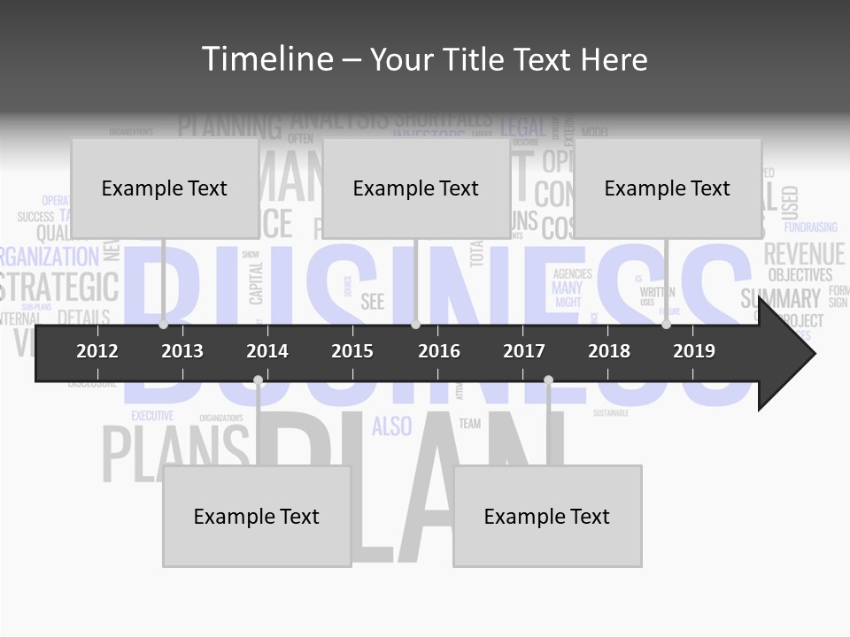 A Business Plan Is Shown In A Word Cloud PowerPoint Template