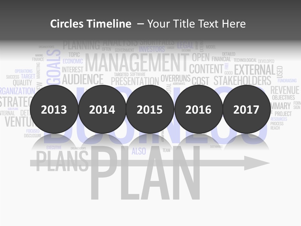 A Business Plan Is Shown In A Word Cloud PowerPoint Template