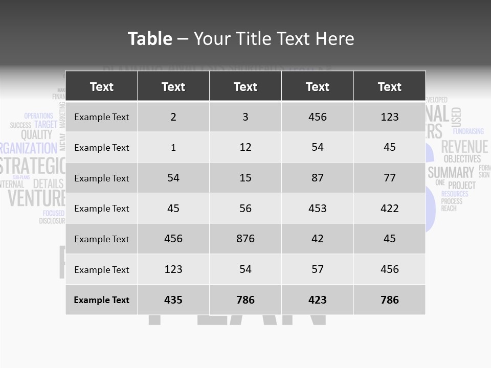 A Business Plan Is Shown In A Word Cloud PowerPoint Template