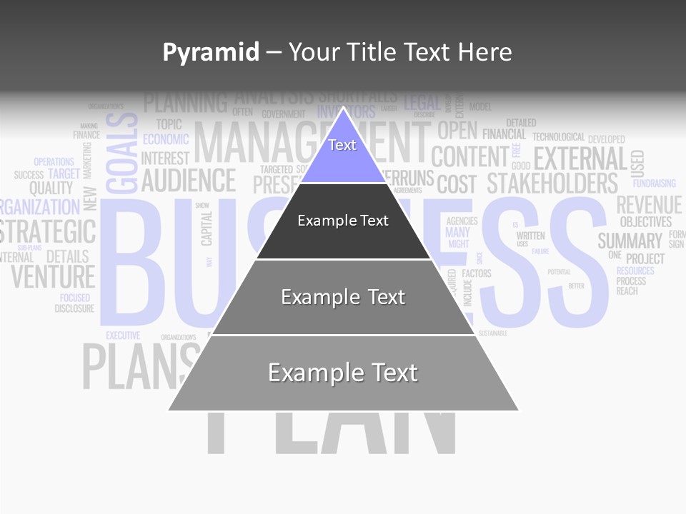A Business Plan Is Shown In A Word Cloud PowerPoint Template