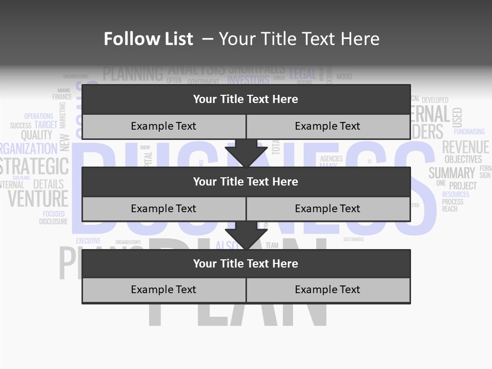 A Business Plan Is Shown In A Word Cloud PowerPoint Template